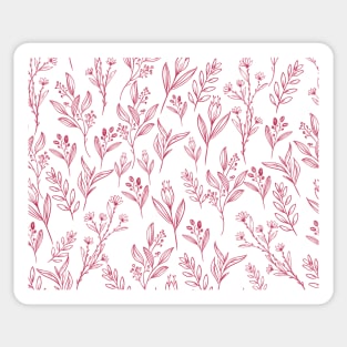 Flowers with leaves pattern viva magenta Sticker